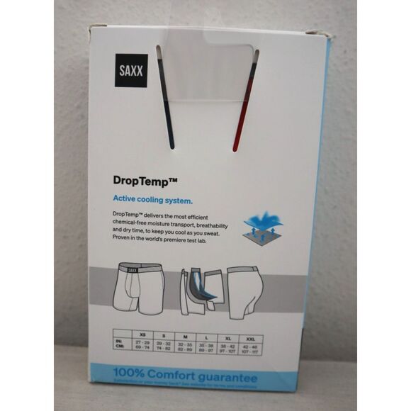 SAXX SXPP2W-SUK-960 Men’s Sz M Blue 2-Pk DropTemp Cooling Cotton Boxer Briefs - Picture 2 of 7